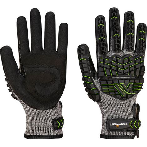 Guante de protección VHR 15 anti-golpes de Nitrilo esponjoso Negro/Verde A755 XXL