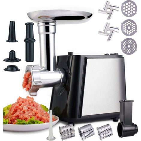2000W Electric Meat Grinder, 3 in 1 Electric Meat Grinder with 3 Grinding Plates, Kubbe and Sausage Attachment (1/5)