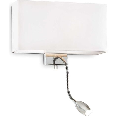 Ideal Lux Hotel - Aplique de pared interior 1 luz Blanca, E27 (1/2)