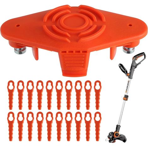 Tête de lame de bobine de fil WA0004 de mise à niveau compatible avec le coupe-bordures sans fil Worx WG157E WG163E WG154E WG169E Bobine remplaçable WA0010 WA0004 Sense Trimmer adaptée (1/5)