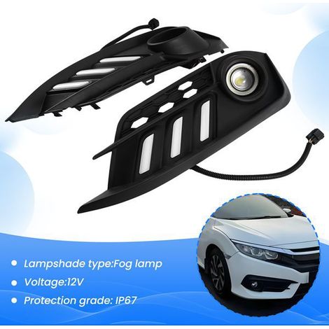 A set of daytime running lights 71108-TEA-T10 and 71103-TEA-T10 is suitable for Honda Civic 16-18. (1/5)