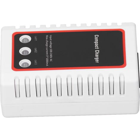 Chargeur de batterie LiPo 2S-3S RC, chargeur compact d'équilibrage pour voitures, avions et bateaux RC. Entrée (1/5)