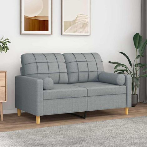 vidaXL Cojines decorativos 2 uds tela gris claro Ø15x50 cm (1/5)