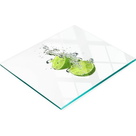 Tagliere decorativo in vetro temperato color lime, effetto subacqueo, 60x52 cm (1/5)