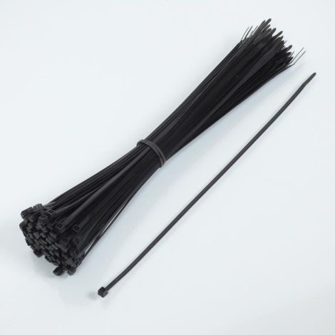 100 Collier de serrage cranté nylon noir 3.6x300 pour auto moto