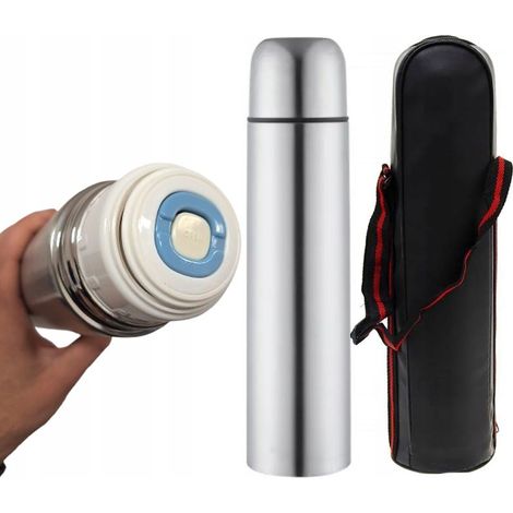 Termo de acero de 1 litro con tapa, taza térmica de 1000 ml para café.