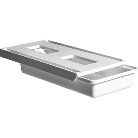 Caja de almacenamiento oculta para escritorio con tapa, blanca, ABS PP (1/5)