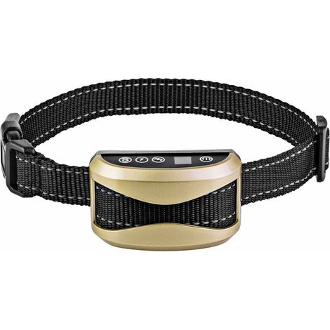Kaelt - Collier Anti Aboiement Chien,Collier de Dressage avec Son/Vibration/Choc Modes,Rechargeable et étanche pour Petits,Moyens et Grands Chiens-Golden (1/5)