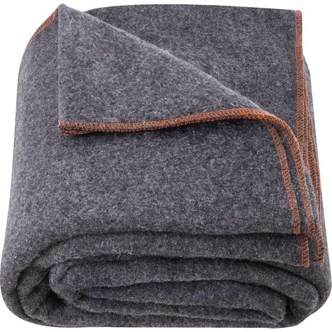 VEVOR Couverture de Camping Laine 80%, 1,62x2,23 m, Grande Couverture de Stade Chaude, Coupe-vent Ignifuge, pour Exterieur, Pique-niques, Randonnee, Evenements Sportifs, en Plein Air, Gris Clair