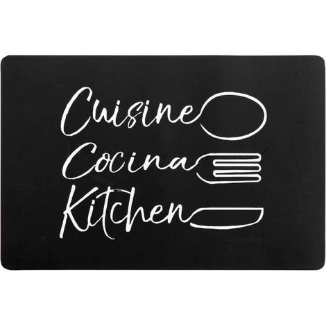 Set de Table Imprimé "Cuisina" 28x43cm Noir (1/3)