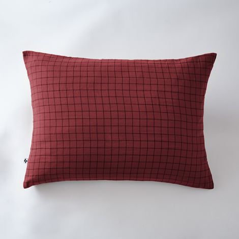 Taie d'oreiller gaze de coton tissée 50 x 70 cm gaïa mix Bordeaux (1/3)
