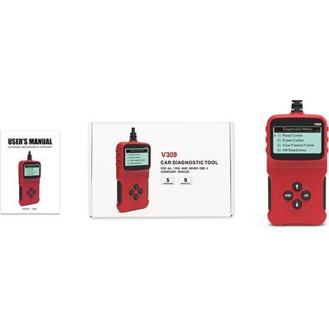 Lecteur de codes OBD2 universel pour véhicules 1996 et plus récents – Modèle V309, diagnostic auto complet (1/4)