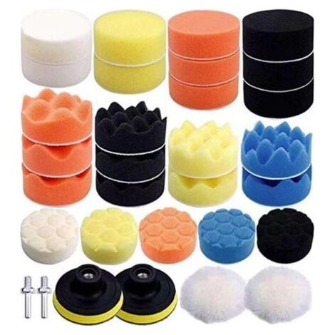 31pcs Car Polishing Sponge Set with M14 Drill Bit Adapter and Polishing Pad for RO/DA Dual Action Polishers (1/4)