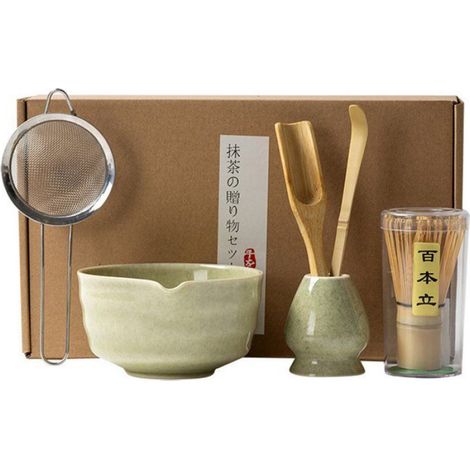 Matcha - Coffret - Fouet En Bambou Bol En Céramique Cuillère En Bambou Présentoir - 1 Pièce (1/5)