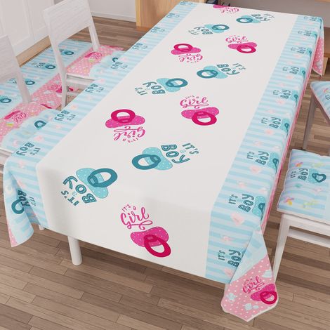 PETTI Artigiani Italiani - Tovaglia Antimacchia Rettangolare per Feste e Baby Shower Copritavolo Cucina Disegno Party 04 X6 Posti (140x180 cm) 100% Made in Italy (1/4)