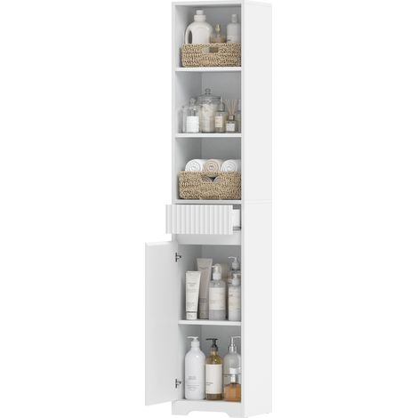 HOMCOM Mobile da Bagno Alto 172 cm con Ripiano Regolabile