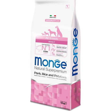 MONGE CIBO SECCO CANE CROCCANTINI CON MAIALE RISO E PATATE 12 KG