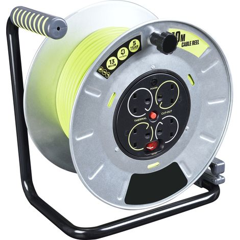 Enrouleur 40m, 4 prises Type G - Britannique, 240 V 13A ( Prix pour 1 ) (1/3)
