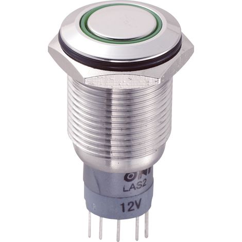 TRU COMPONENTS 701907 LAS2GQF-11E/G/12V/S/P Vandalismusgeschützter Drucktaster 250 V/AC 3 A 1 x Ein/ (1/2)