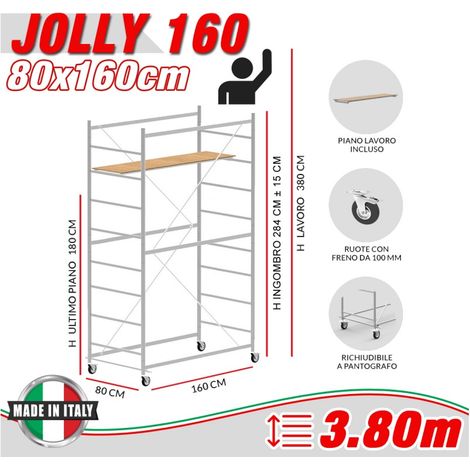 Trabattello JOLLY 160 Altezza lavoro 3,80 metri