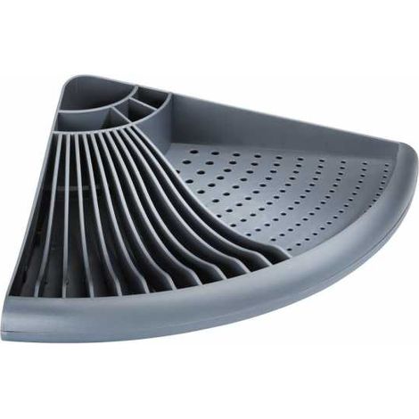 WENKO Scivolo per stoviglie in plastica, Scivolo angolare salvaspazio, Plastica, 50x9x35 cm, Grigio (1/5)