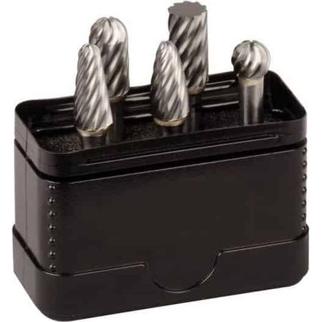 SCHILL Coffret de 5 fraises-limes dents E inox Ø9,5 - 00670P9.5E