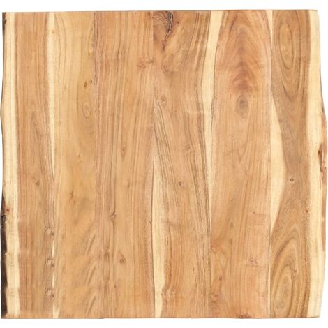 Vidaxl – Table en bois d'acacia massif 60x60cm – Épaisseur 38mm – Surface polie et laquée – Grain naturel et bords vivants