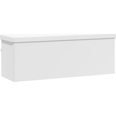 Banc de rangement pliable blanc PVC (1/5)