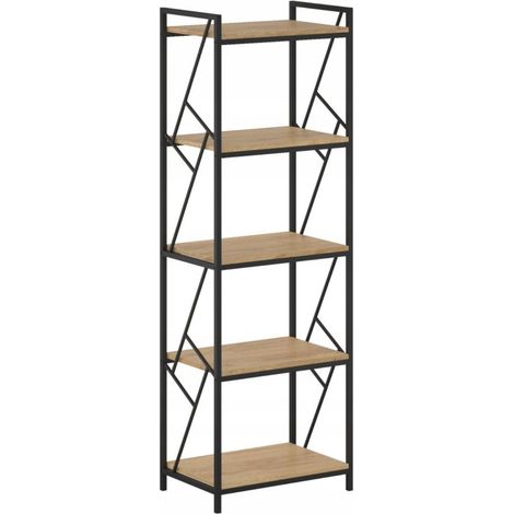 Librería R2-FX (5P) roble natural M33 (estructura negra) (1/3)