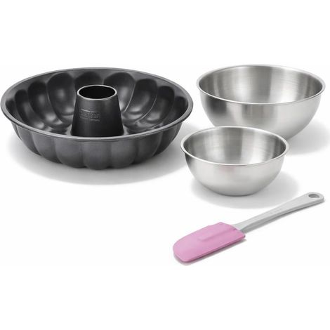 Set de 4 ustensiles de pâtisserie moule à gâteaux bol et spatule Black mettallic Black mettallic Zenker Black mettallic (1/5)
