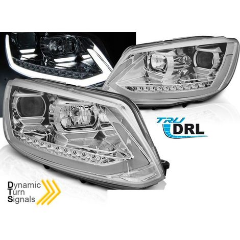 Paire de feux phares VW Touran 2 10-15 LED DRL LTI chrome-31785298