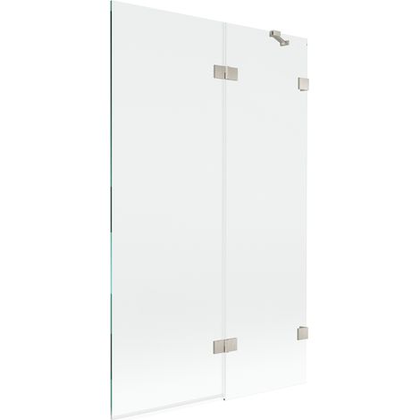 Paroi de douche Mexen Lunar 2 volets droite 110 x 150 cm, transparent, nickel brossé - 897-110-100-97-00-P (1/5)
