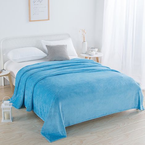Couverture Polaire - Microfibre Polyester - Pour Canapé Lit ou Extérieur - 180 cm x 200 cm (1/2)