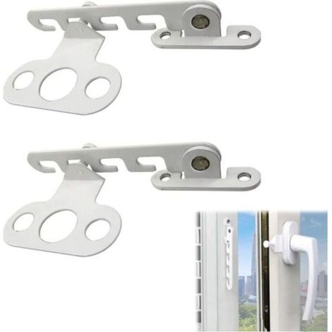 Entrebâilleur de fenêtre - JORMFTTE - Lot de 2 - Sans perçage - Verrouillage pour fenêtre battante (1/4)
