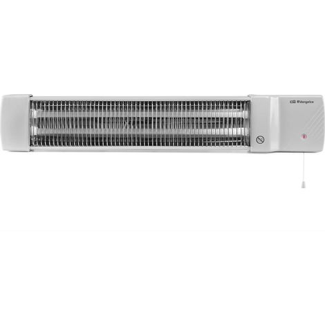 Orbegozo estufa de baño BB 5002, 2 barras de cuarzo, reflector protegido de alta brillantez, orientable, selección de potencias por tirador, kit de montaje en la pared, 1200 W (1/5)