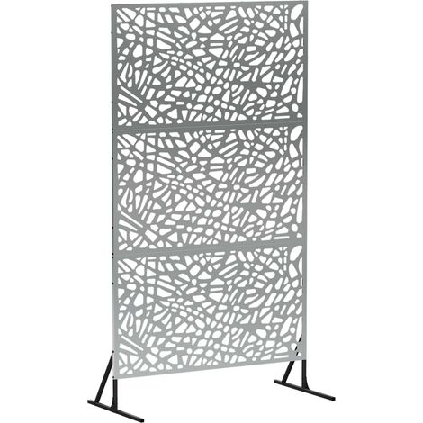 Schermo per Privacy 100 x 50 x 180 cm Acciaio zincato Argento vidaXL (1/5)