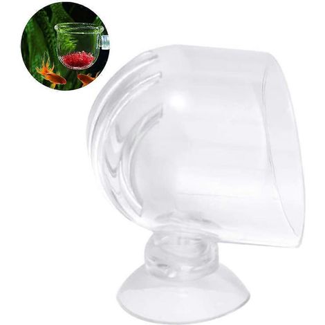 Distributeur de nourriture pour poissons d'aquarium avec ventouse transparente, en acrylique, pour nourrir les poissons avec des aliments vivants, améliore la propreté de l'aquarium. (1/4)