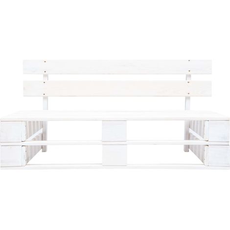 vidaXL Garden Pallet Bench Wood White