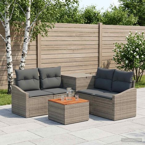 vidaXL Set di divani 6 pz Grigio e Grigio Scuro 55 x 55 x 37 cm (1/5)