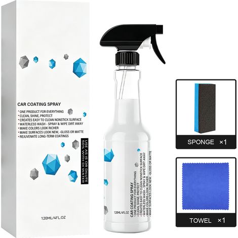 Kit de spray de protection pour le nettoyage et l'entretien de la peinture automobile, pour une surface brillante et l'élimination des taches quotidiennes. Contenu : 1 spray de protection pour voiture (1/5)