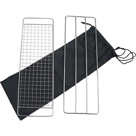 AGE Outils de barbecue de barbecue de camping de maille de barbecue portatif extérieur de maille de BBQ d'acier inoxydable (1/5)