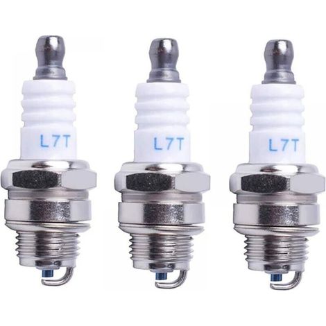 Spark Plug L7T Chainsaw Lawn Mower Small Engine Accessory Parts Compatible with Hus-qvarna Rep NGK BPMR7A 4626 Equivalent RCJ6Y Champion Bosch WSR6F,Pack of 3 (1/4)
