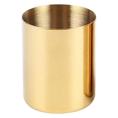 Pieces Gold Flower Vase Pen Holder Desktop Storage Container for Home Office - Cylinder 10 8cm (1/5)