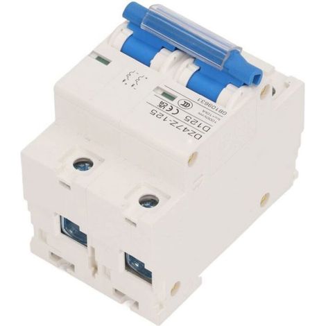 Disjoncteur Dc - 1000 V - 125 A - Pour Systeme Photovoltaique - 2 Poles - Installation Rail Din 35 Mm - 1 Unite (1/4)