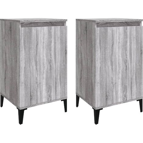 Maison Exclusive - Nachttische 2 Stk. Grau Sonoma 40x35x70 cm Hol