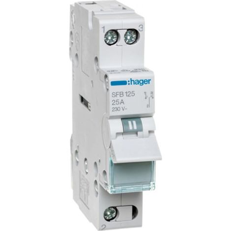 Interruttore modulare con posizione centrale OFF 1-0-2 1P 25A 230V SFB125