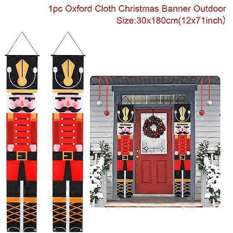 Décoration de porte de Noël, bannière « Joyeux Noël », décoration à suspendre pour la maison, ornement de Noël, cadeau de bonne année xS0020-08 (1/5)