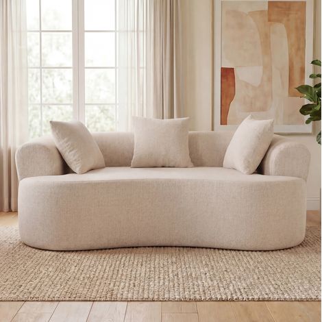 Sofá modular curvo chenilla blanco 107 cm OKMYHOME (1/3)
