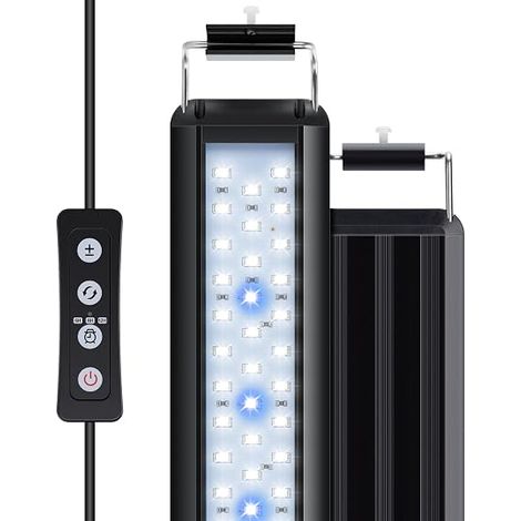 Aquarium Lighting, LED Aquarium with Timer, Garden Lamp with 3 Colours, Lamp for Water Aquarium Plants with 10 Adjustable Brightness Levels of 42-62 cm, 10 W (1/3)