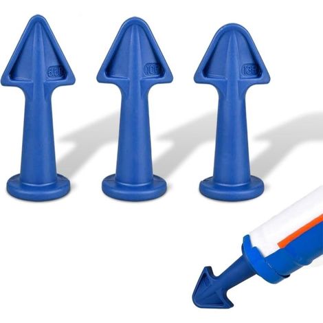6.5R 10R 13R — Kit d'embouts pour jointoiement et calfeutrage, avec adaptateur de buse — Outils applicateurs pour silicone et mastic — Buses réutilisables pour la finition des joints et scellants. (1/5)